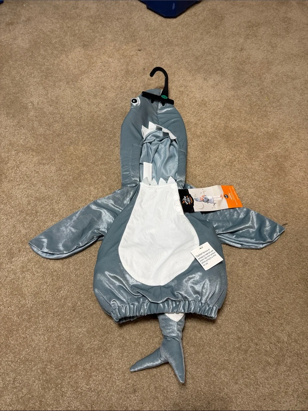 Kids Shark Costume with Hood & Tail - Gray & White